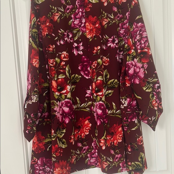 Soho Red and Purple Blazer with Floral Design - Picture 7 of 7